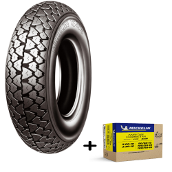 PACK : Michelin S83 3.00 - 10 42J  + CAMARA MICHELIN 10 B4 val. Curvaal. Curva